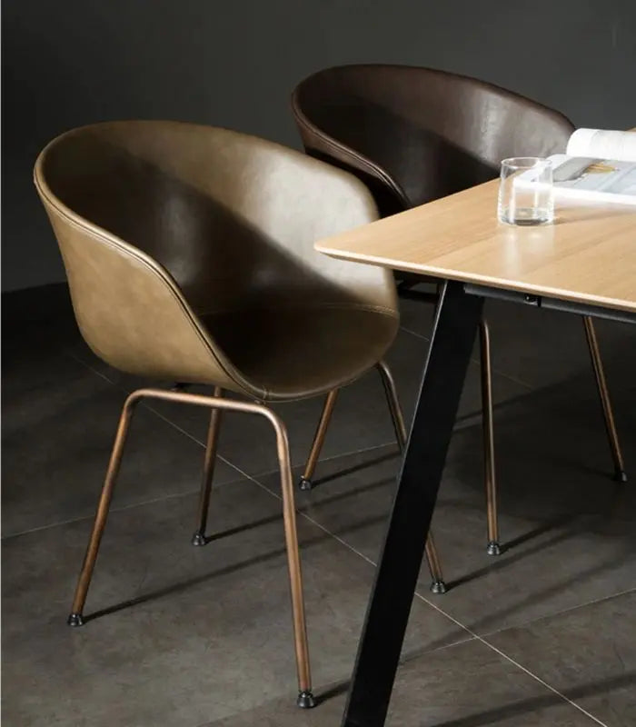 Modern Leather Dining Armchair 80cm