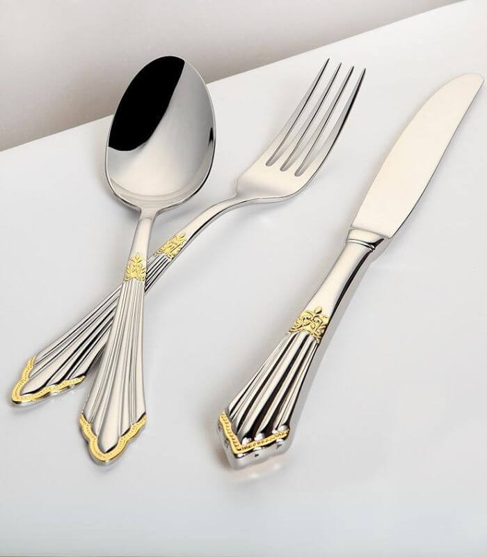 24 Pcs Raffaello Flatware Cutlery Set Silver & Gold