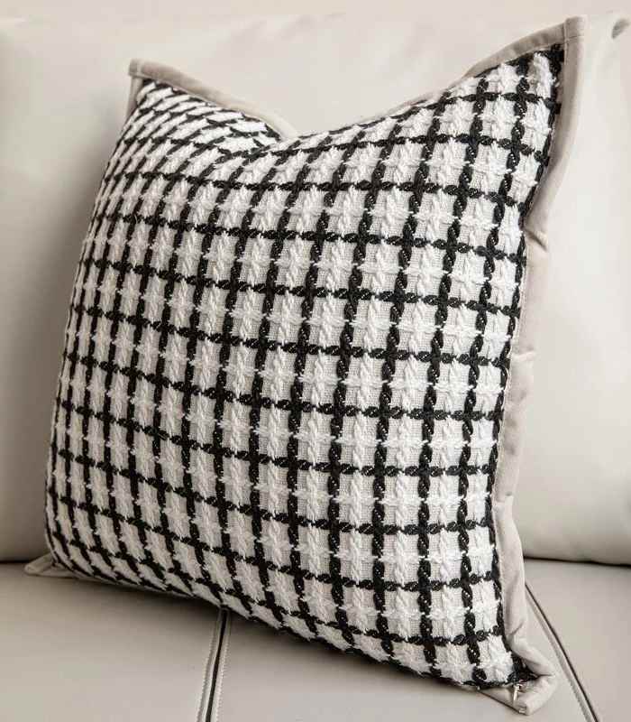 Cushion Cover Check Plaid Jacquard 45 cm