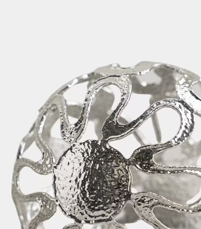 The Arabesque Decorative Sphere Sculpture Decorative Object Silver