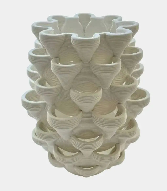 The Coral Architectural Ceramic Vase White 18.5 cm