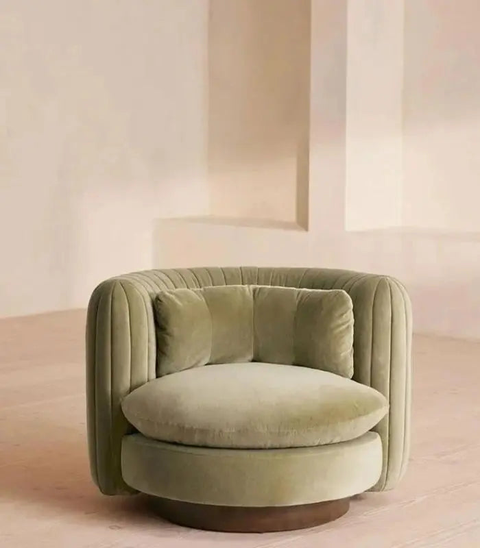 Palazzo Velvet Swivel Chair – Contemporary Channel-Tufted Design