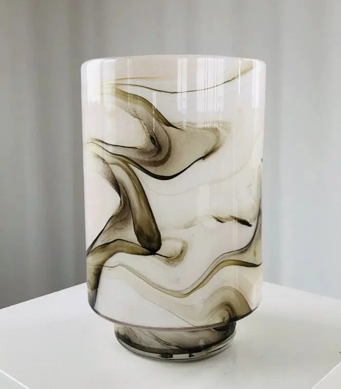 Petra Swirl Glass Vase – Handcrafted Design Marble Glass
