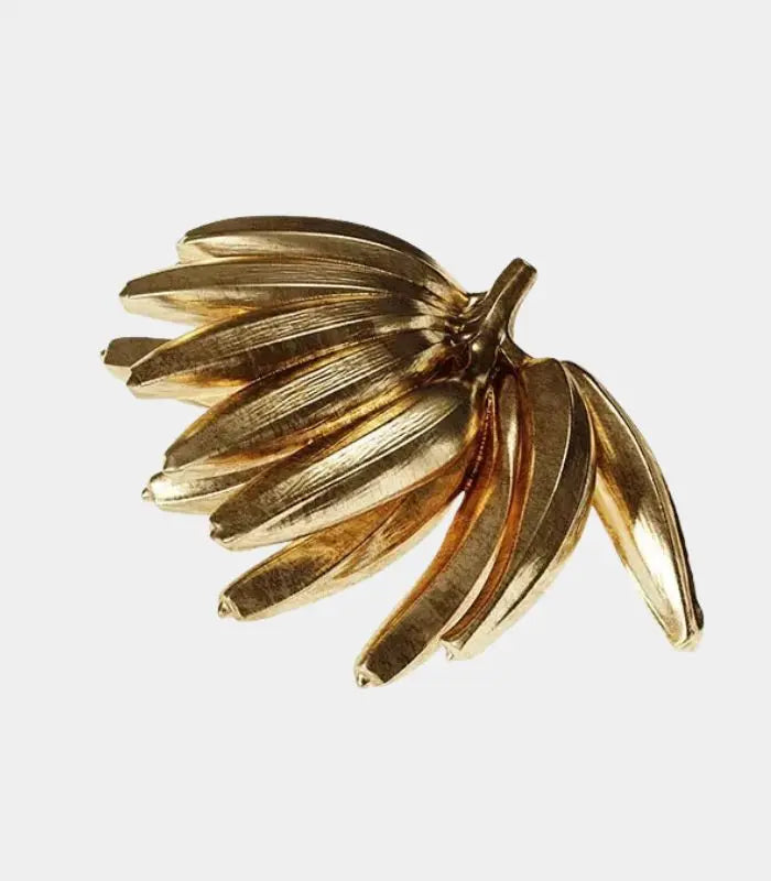 Harvest Alloy Sculpture – Gilded Banana Bunch Decorative Object 15 cm (5.91 in)