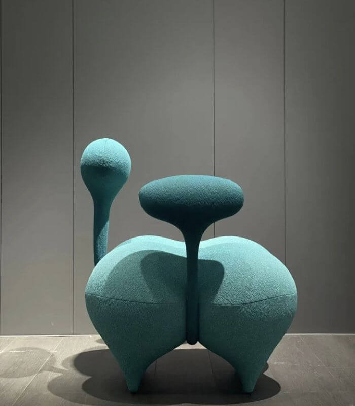 Lunar Bloom Armchair - Modern Artisanal Upholstered Sculptural Accent Chair