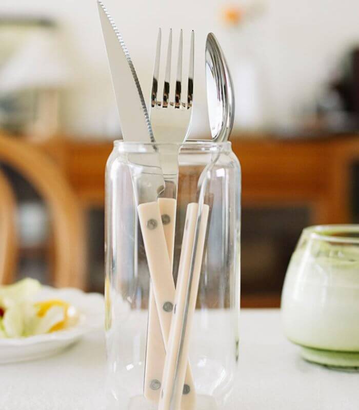 24 Pcs Ivory European-Inspired Cutlery Set 18/10 Stainless Steel Set for 6 People