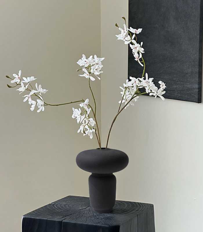 Modern Matte Black Ceramic Vase - Versatile Minimalist Decor Table Top Vase