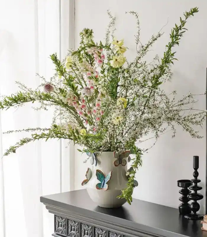 Mayfield Butterfly Ceramic Vase – Handcrafted 3D Butterfly Embellished Design