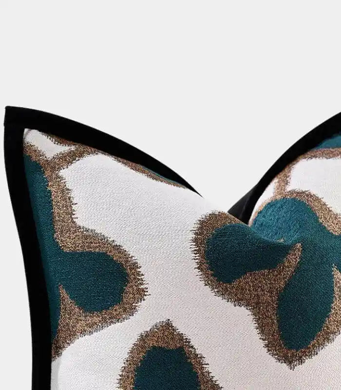 Aurora Decorative Cushion – Abstract Botanical Jacquard Design