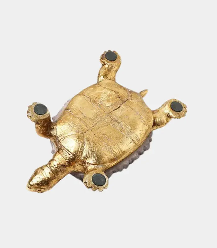The Geode Turtle Trinket Box – Gold Resin Decorative Jewellery Storage 27 cm