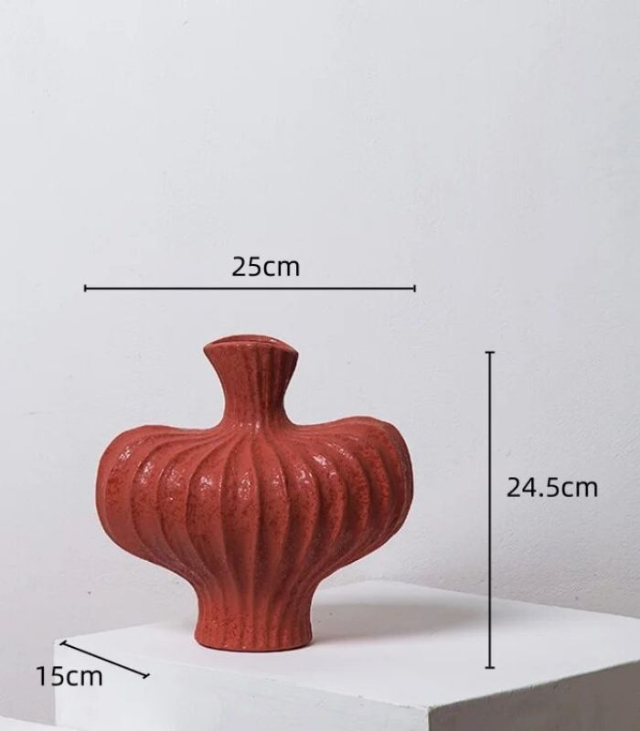 Red Table Vase Handmade