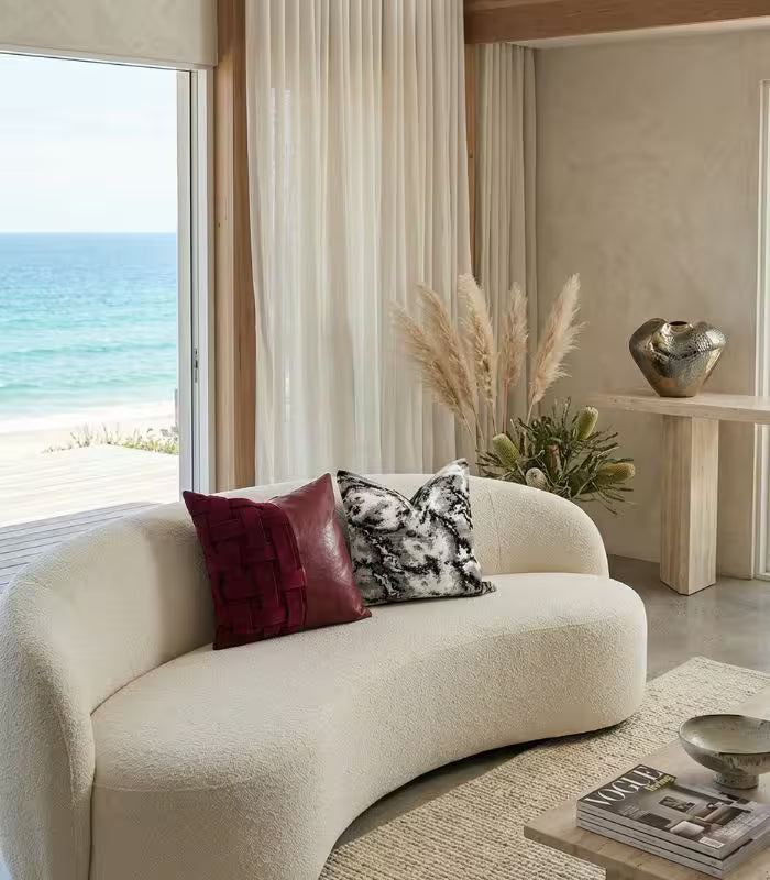 Woven Faux Leather Cushion Cover 45x45 cm (18 in)