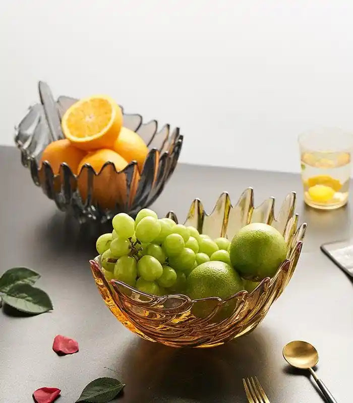 Crystal Leaf Fruit/Salad Bowl 28cm