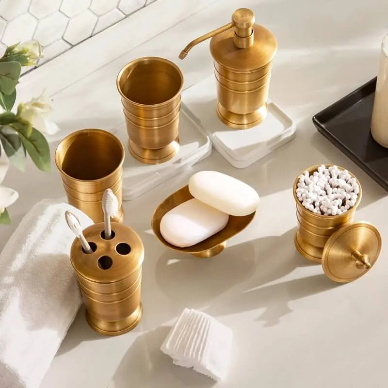 Bathroom Accessories Set Brass