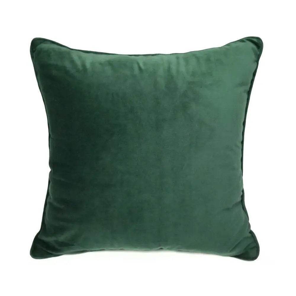 Dark Green Woven Velvet Throw Cushion Cover Decorative Square Pillow Case 45 x 45 cm