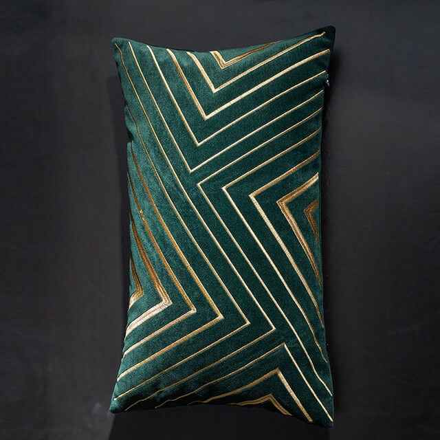 Paddy Velvet Cushion Cover with Gold Embroidery