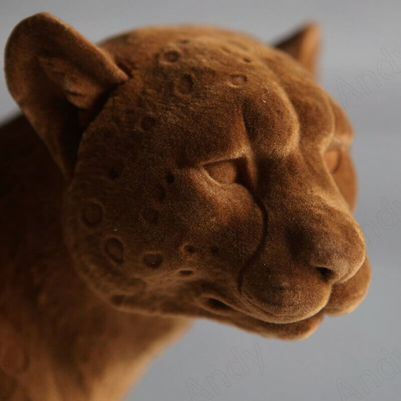Leopard Sculpture Brown Resin