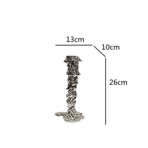 Candlestick Candle Holder Silver Drip Resin