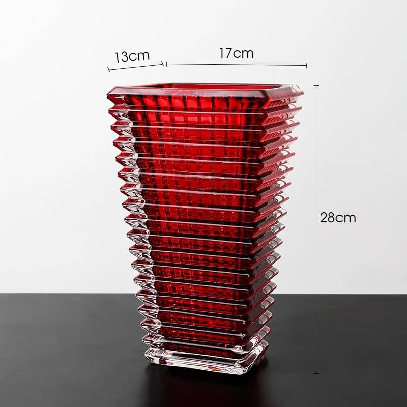 Crystal Glass Tabletop Vase Rectangular 28 cm