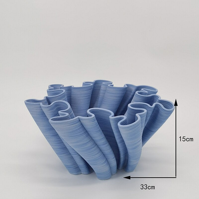 Modern Ceramic Wave Design Vase Centerpiece Bowl 33 cm
