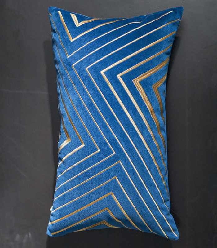 Paddy Velvet Cushion Cover with Gold Embroidery