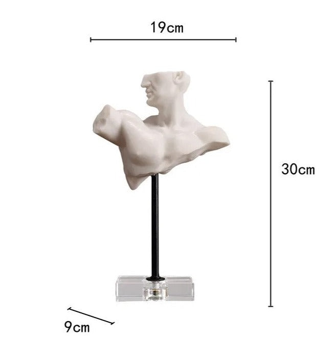 Sculpture Bust on Stand Roman Style Acrylic Base 30cm