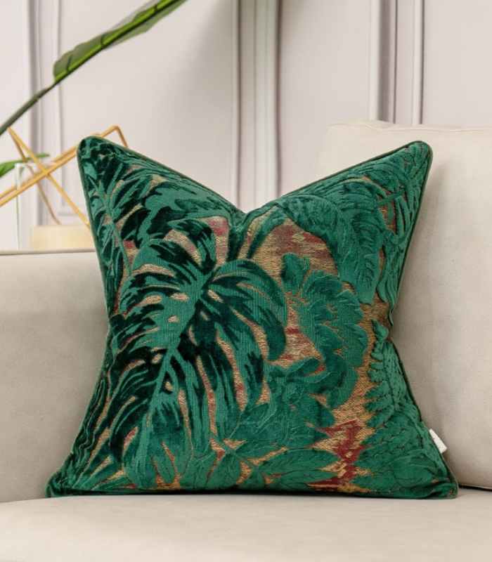 Velvet Floral Garden Cushion Cover Velvet Embroidery