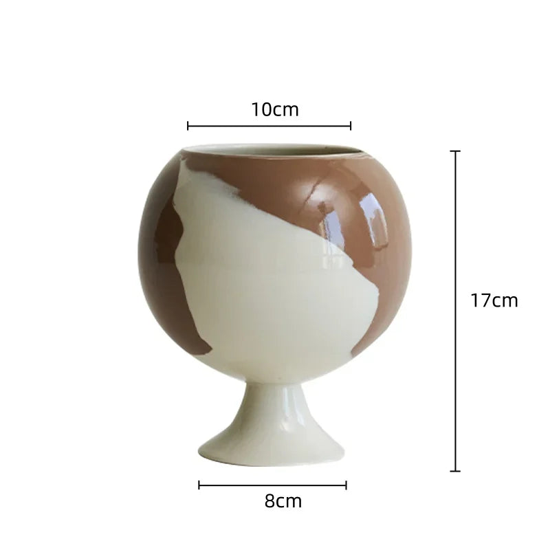 Clementina Ceramic Vase on Foot 17 cm