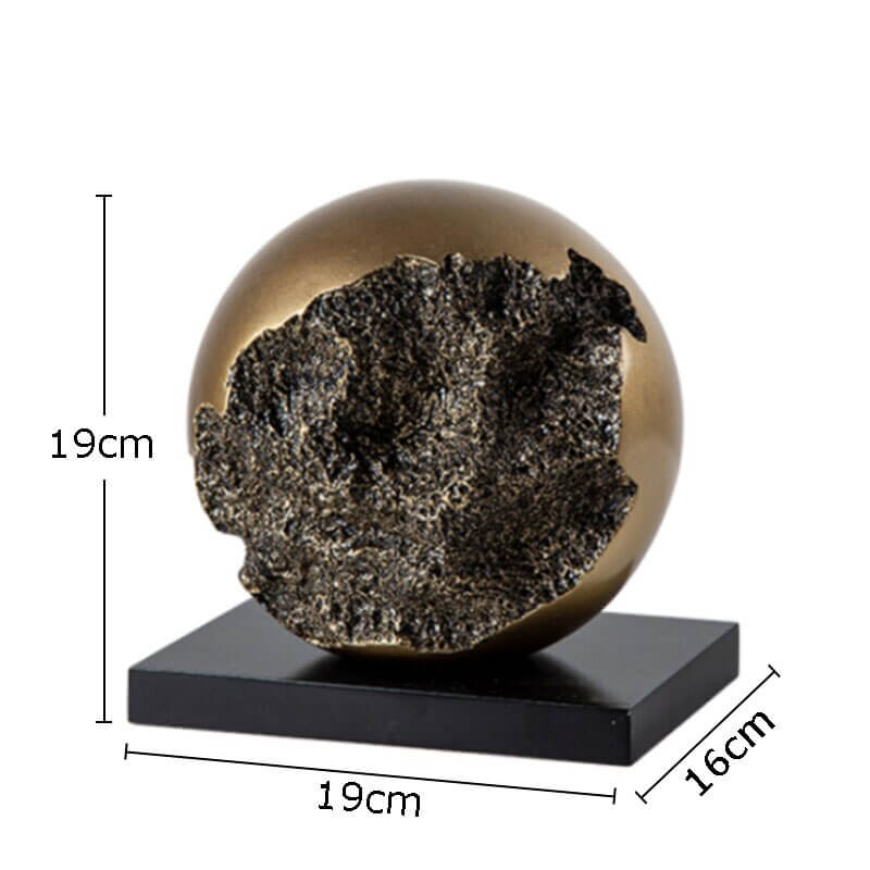 Molten Meteorite Sculpture - Captivating Spherical Desk Art