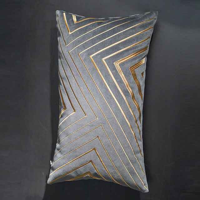 Paddy Velvet Cushion Cover with Gold Embroidery