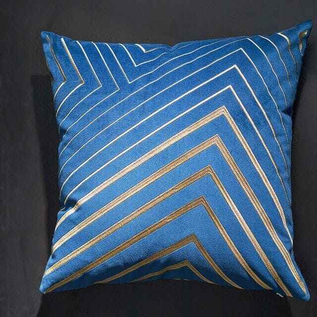 Paddy Velvet Cushion Cover with Gold Embroidery