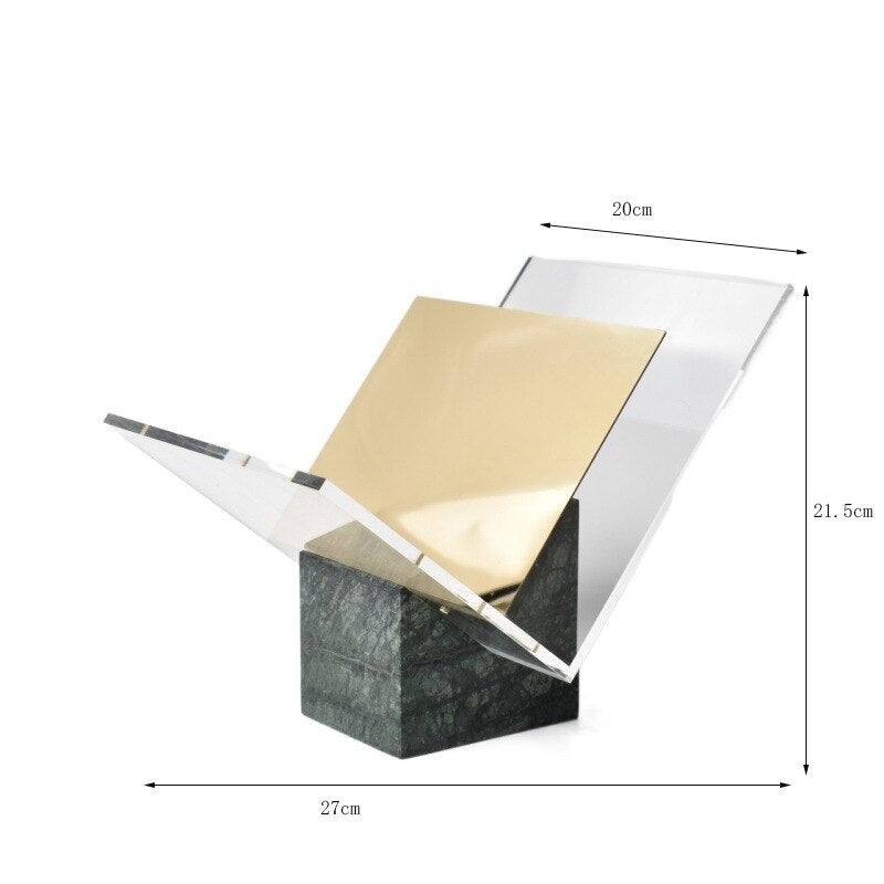 Decorative Desktop Book Stand Marble and Acrylic 2.6 kg