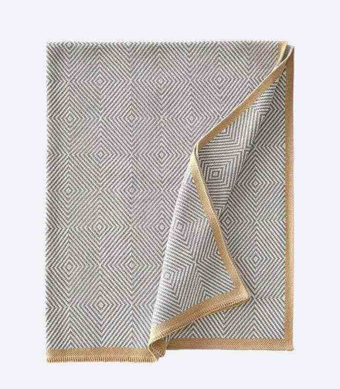 Knitted Throw Blanket Grey Geometric 127x180 cm 1 kg