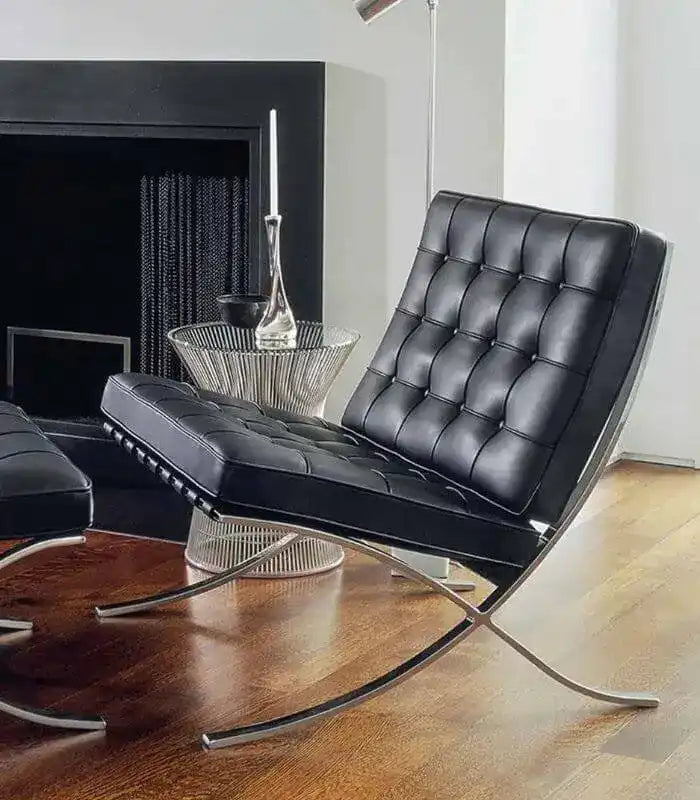 Catalonia Luxe Modernist Chair – Handcrafted Leather and Stainless Steel Seating