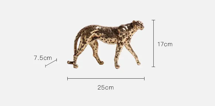 Golden Leopard Decorative Sculpture Resin 25 cm