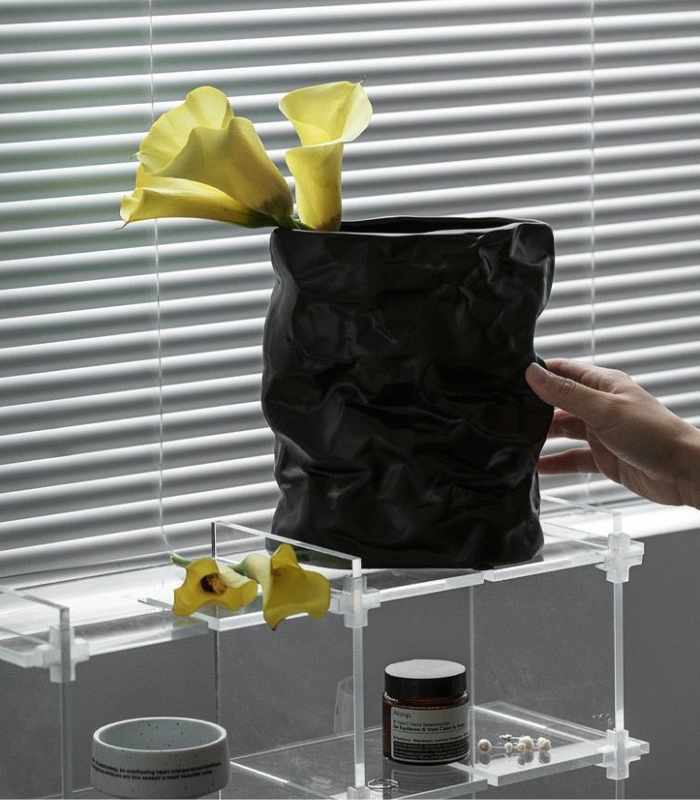 Textured Paper Bag Indoor Plant Pot Home Decoration