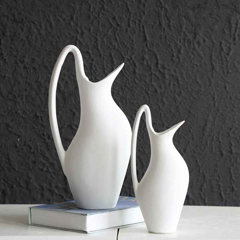 Porcelain Vase White Handmade Flower Jug Home Decor 33.5cm