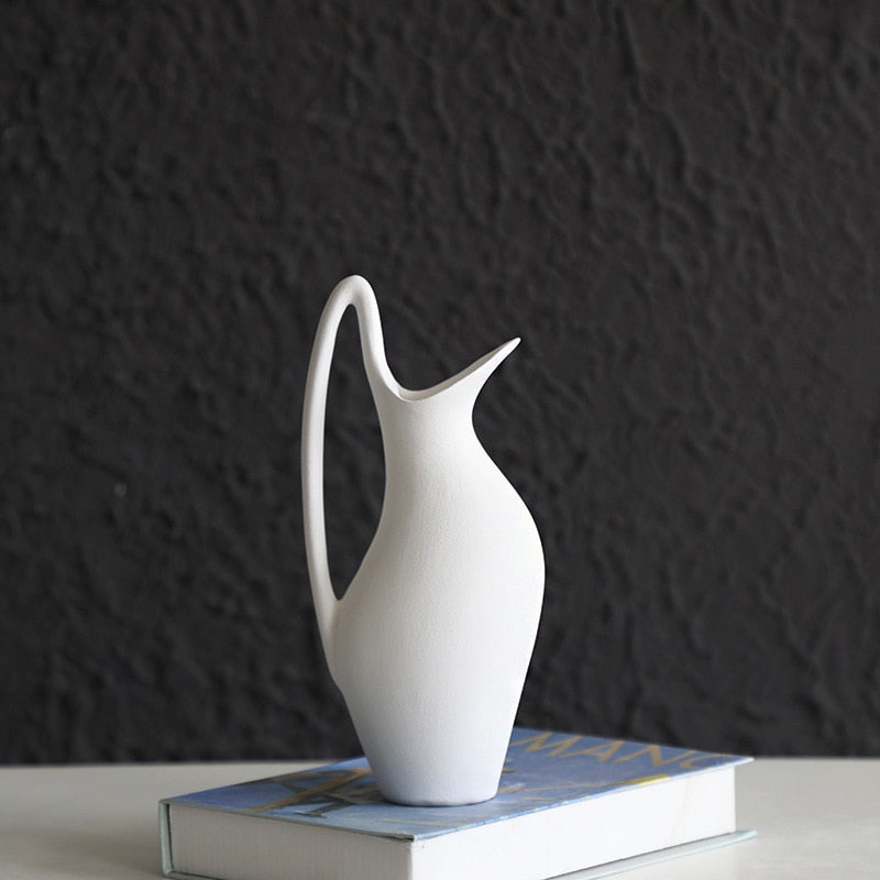 Porcelain Vase White Handmade Flower Jug Home Decor 24cm