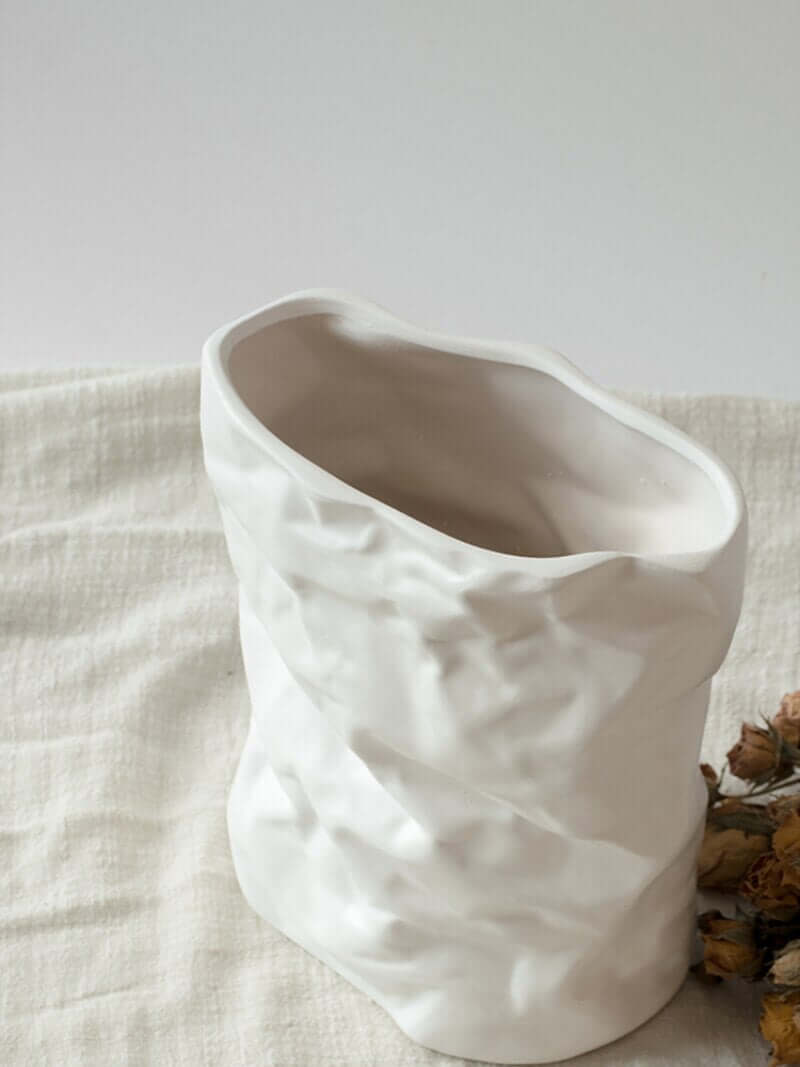 Textured Paper Bag Indoor Plant Pot Home Decoration