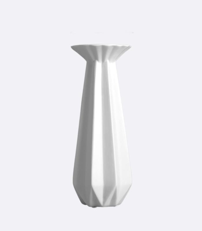 Candel Holder Pillar Porcelain White