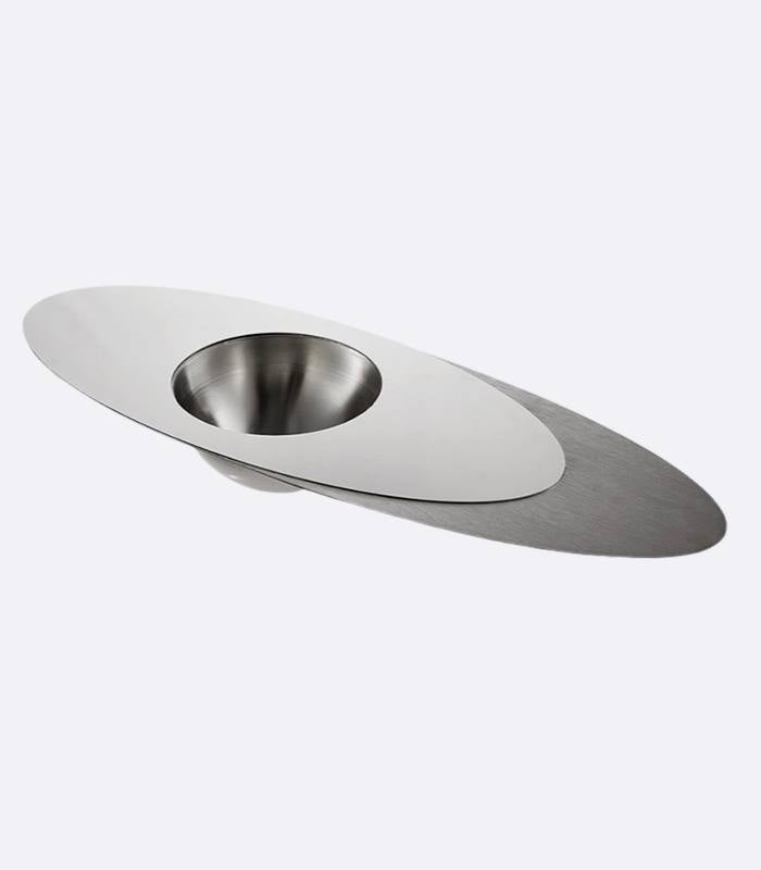 Luxury Silver Oval Metal Bowl Coffee Table Decor 50 cm