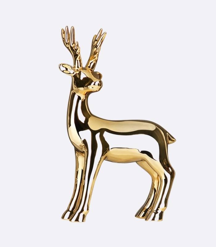 Modern Ceramic Reindeer Sulpture Decoration 24 cm