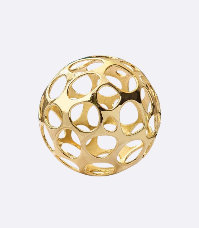 Decorative Object Gold Round Sculpture Gold Sphere  Metal Living Room Decoration