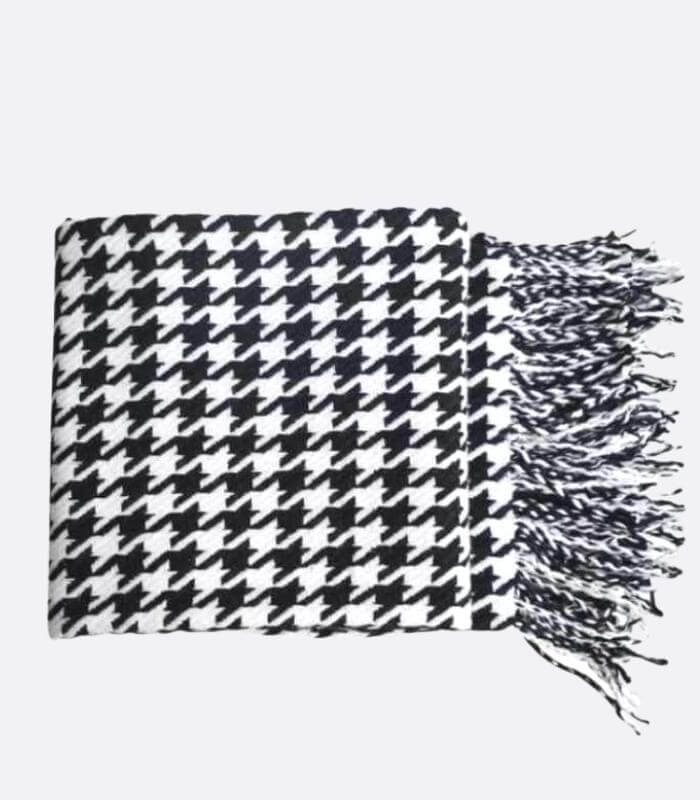 Houndstooth Throw Black and White Modern Sofa Blanket