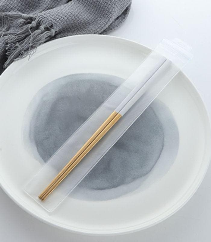 5 Pairs Chopstick Set Stainless Steel Reusable 23.5 cm