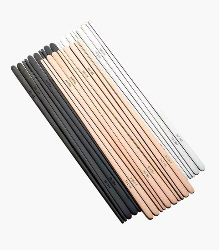 10 Pairs Chopsticks Stainless Steel Reusable 23cm