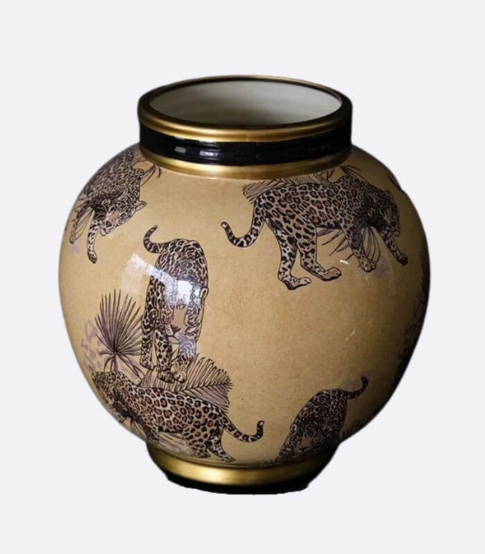 Handcrafted Porcelain Vase Safari Style