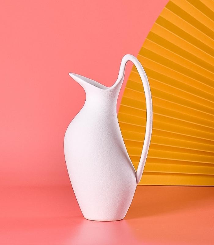 Porcelain Vase White Handmade Flower Jug Home Decor
