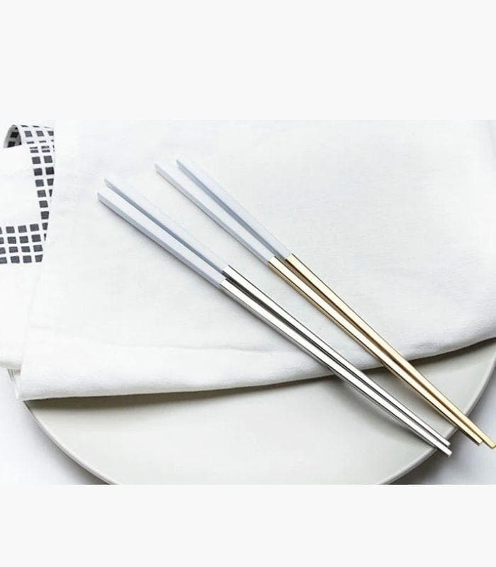 5 Pairs Chopstick Set Stainless Steel Reusable 23.5 cm