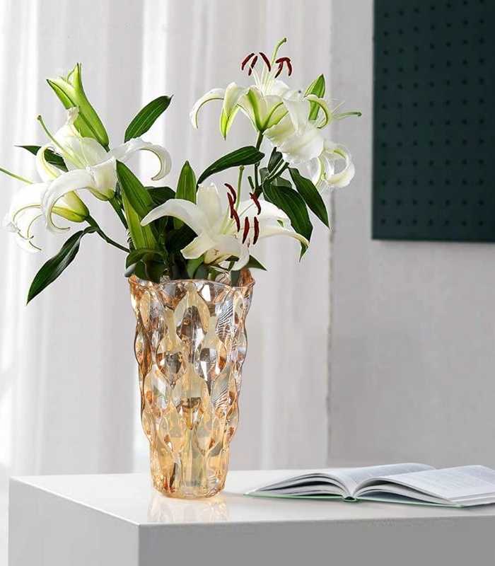 Large Crystal Vase Bohemian Style 24.5 cm